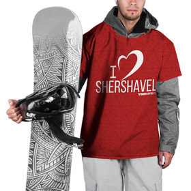 Накидка на куртку 3D с принтом Love Shershavel 3 , 100% полиэстер |  | Тематика изображения на принте: gesh | геш | зима | сноуборд | шерегеш | шершавель