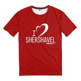 Мужская футболка 3D с принтом Love Shershavel 3 , 100% полиэфир | прямой крой, круглый вырез горловины, длина до линии бедер | gesh | геш | зима | сноуборд | шерегеш | шершавель