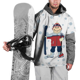 Накидка на куртку 3D с принтом Лыжник , 100% полиэстер |  | Тематика изображения на принте: 