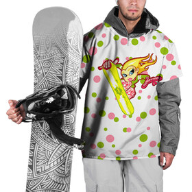 Накидка на куртку 3D с принтом Snowboard girl 5 , 100% полиэстер |  | 