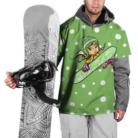 Накидка на куртку 3D с принтом Snowboard girl 4 , 100% полиэстер |  | Тематика изображения на принте: 