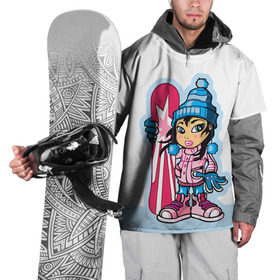 Накидка на куртку 3D с принтом Snowboard girl 3 , 100% полиэстер |  | Тематика изображения на принте: extreme | girl | snowboard | девушка | сноуборд | экстрим