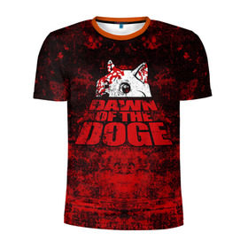 Мужская футболка 3D спортивная с принтом Dawn of the Doge , 100% полиэстер с улучшенными характеристиками | приталенный силуэт, круглая горловина, широкие плечи, сужается к линии бедра | dog | doge | walking dead | zombie | додж | зомби | мем | собака | ходячие мертвецы