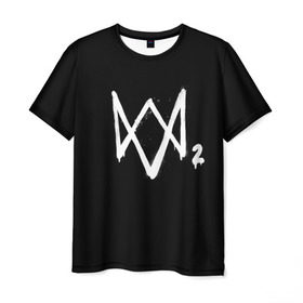Мужская футболка 3D с принтом Watch Dogs 2 лого , 100% полиэфир | прямой крой, круглый вырез горловины, длина до линии бедер | Тематика изображения на принте: logo | watchdogs