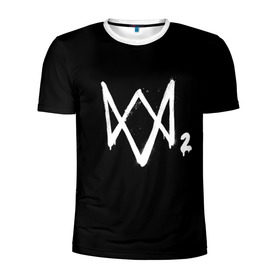 Мужская футболка 3D спортивная с принтом Watch Dogs 2 лого , 100% полиэстер с улучшенными характеристиками | приталенный силуэт, круглая горловина, широкие плечи, сужается к линии бедра | Тематика изображения на принте: logo | watchdogs
