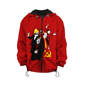 Детская куртка 3D с принтом Communist Party , 100% полиэстер | застежка — молния, подол и капюшон оформлены резинкой с фиксаторами, по бокам — два кармана без застежек, один потайной карман на груди, плотность верхнего слоя — 90 г/м2; плотность флисового подклада — 260 г/м2 | Тематика изображения на принте: lenin | october | party | red | russia | soviet union | stalin | ussr | большевик | коммунист | красный | ленин | октябрь | пати | россия | советский союз | ссср | сталин
