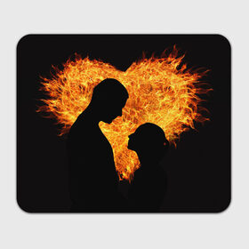 Коврик прямоугольный с принтом Огненная любовь , натуральный каучук | размер 230 х 185 мм; запечатка лицевой стороны | любовь | огонь | пламя | сердце | танец