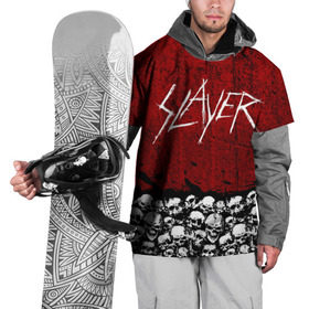 Накидка на куртку 3D с принтом Slayer Red , 100% полиэстер |  | Тематика изображения на принте: metal | rock | метал | рок | слэйер | трэш | череп