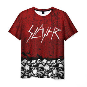 Мужская футболка 3D с принтом Slayer Red , 100% полиэфир | прямой крой, круглый вырез горловины, длина до линии бедер | Тематика изображения на принте: metal | rock | метал | рок | слэйер | трэш | череп