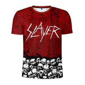 Мужская футболка 3D спортивная с принтом Slayer Red , 100% полиэстер с улучшенными характеристиками | приталенный силуэт, круглая горловина, широкие плечи, сужается к линии бедра | Тематика изображения на принте: metal | rock | метал | рок | слэйер | трэш | череп