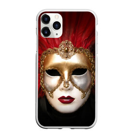 Чехол для iPhone 11 Pro матовый с принтом Венецианская маска , Силикон |  | Тематика изображения на принте: венеция | италия | карнавал | красный | лицо | перья