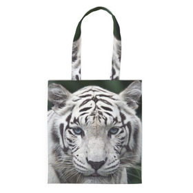 Сумка 3D повседневная с принтом Белый тигр , 100% полиэстер | Плотность: 200 г/м2; Размер: 34×35 см; Высота лямок: 30 см | animal | jungle | look | predator | tiger | white | wild | белый | взгляд | джунгли | дикий | животное | тигр | хищник