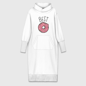 Платье удлиненное хлопок с принтом best friends ,  |  | Тематика изображения на принте: coffee | donuts | food | friends | друзья | кофе | парные | пончик