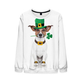 Мужской свитшот 3D с принтом Ирландия , 100% полиэстер с мягким внутренним слоем | круглый вырез горловины, мягкая резинка на манжетах и поясе, свободная посадка по фигуре | animal | breed | clover | dog | folk | fun | funny | hat | hero | ireland | irish | saint patrick | герой | животное | ирландия | ирландский | клевер | народный | порода | прикол | святой патрик | собака | шляпа | шутка