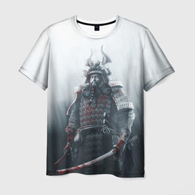 Мужская футболка 3D с принтом Shadow Tactics , 100% полиэфир | прямой крой, круглый вырез горловины, длина до линии бедер | Тематика изображения на принте: shogun | игра | меч | самурай | сегун | япония