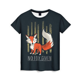 Женская футболка 3D с принтом No Fox Given , 100% полиэфир ( синтетическое хлопкоподобное полотно) | прямой крой, круглый вырез горловины, длина до линии бедер | animal | beast | fox | heart | love | orange | животное | зверь | лис | лиса | личиска | любовь | рыжая | сердце