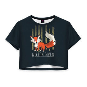 Женская футболка 3D укороченная с принтом No Fox Given , 100% полиэстер | круглая горловина, длина футболки до линии талии, рукава с отворотами | animal | beast | fox | heart | love | orange | животное | зверь | лис | лиса | личиска | любовь | рыжая | сердце