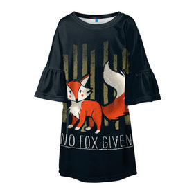 Детское платье 3D с принтом No Fox Given , 100% полиэстер | прямой силуэт, чуть расширенный к низу. Круглая горловина, на рукавах — воланы | animal | beast | fox | heart | love | orange | животное | зверь | лис | лиса | личиска | любовь | рыжая | сердце