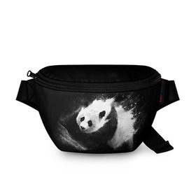 Поясная сумка 3D с принтом Молочная панда , 100% полиэстер | плотная ткань, ремень с регулируемой длиной, внутри несколько карманов для мелочей, основное отделение и карман с обратной стороны сумки застегиваются на молнию | animal | bear | beast | milk | nature | panda | животное | зверь | медведь | молоко | панда | природа