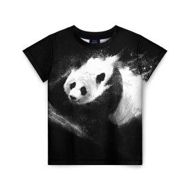 Детская футболка 3D с принтом Молочная панда , 100% гипоаллергенный полиэфир | прямой крой, круглый вырез горловины, длина до линии бедер, чуть спущенное плечо, ткань немного тянется | animal | bear | beast | milk | nature | panda | животное | зверь | медведь | молоко | панда | природа