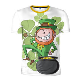 Мужская футболка 3D спортивная с принтом Ирландия , 100% полиэстер с улучшенными характеристиками | приталенный силуэт, круглая горловина, широкие плечи, сужается к линии бедра | Тематика изображения на принте: clover | gold | green | irish | money | st. patrick | деньги | зелёный | золото | ирландская | клевер | лепрекон