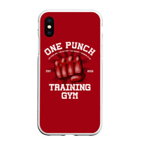 Чехол для iPhone XS Max матовый с принтом One Punch Gym , Силикон | Область печати: задняя сторона чехла, без боковых панелей | Тематика изображения на принте: boxing | combat | fight | fighter | kickboxing | muay thai | wrestling | боец | бой | бокс | боксер | драка | кикбоксинг | май тай