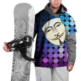 Накидка на куртку 3D с принтом Анонимус , 100% полиэстер |  | anonymous | www | интернет | маска | свобода | хакер