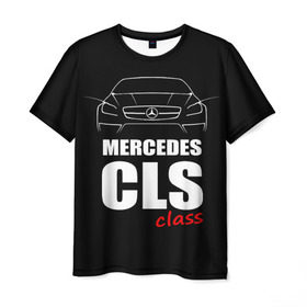 Мужская футболка 3D с принтом Mercedes CLS Class , 100% полиэфир | прямой крой, круглый вырез горловины, длина до линии бедер | Тематика изображения на принте: mercedes benz | mercedes cls 63 amg | авто | автомобиль | машина | мерседес | тачка