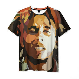 Мужская футболка 3D с принтом Боб Марли , 100% полиэфир | прямой крой, круглый вырез горловины, длина до линии бедер | bob marley | composer | guitarist | jamaica | jamaican musician | reggae | singer | музыкант | регги