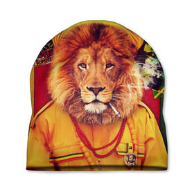 Шапка 3D с принтом Ямайка лев , 100% полиэстер | универсальный размер, печать по всей поверхности изделия | jamaica | lion