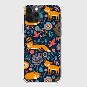 Чехол для iPhone 12 Pro Max с принтом Лисички паттерн , Силикон |  | Тематика изображения на принте: fox | животные | лиса | лисичка | лисы | осень | рыжая | фыр фыр | цветы
