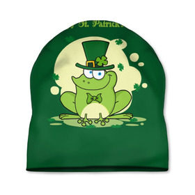 Шапка 3D с принтом Ирландия , 100% полиэстер | универсальный размер, печать по всей поверхности изделия | Тематика изображения на принте: clover | frog | green | happy st. patricks day | ireland | irish | moon | день святого патрика | зелёная | ирландец | ирландия | клевер | луна | лягушка | счастливый | шляпа