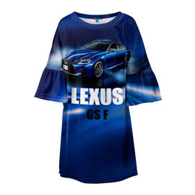 Детское платье 3D с принтом Lexus GS F , 100% полиэстер | прямой силуэт, чуть расширенный к низу. Круглая горловина, на рукавах — воланы | gs f | lexus | авто | автомобиль | лексус | машина | спорткар | тачка