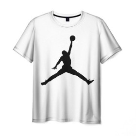 Мужская футболка 3D с принтом Michael Jordan , 100% полиэфир | прямой крой, круглый вырез горловины, длина до линии бедер | логотип майкл джордан