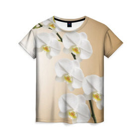 Женская футболка 3D с принтом Orhid , 100% полиэфир ( синтетическое хлопкоподобное полотно) | прямой крой, круглый вырез горловины, длина до линии бедер | Тематика изображения на принте: девушки | красота | орхидея | прелесть | цветы