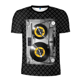 Мужская футболка 3D спортивная с принтом DJ Tape , 100% полиэстер с улучшенными характеристиками | приталенный силуэт, круглая горловина, широкие плечи, сужается к линии бедра | dj | equalizer | music | retro | sound | tape | диджей | кассета | меломан | музыка | пленка | ретро | эквалайзер