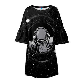 Детское платье 3D с принтом Черная дыра , 100% полиэстер | прямой силуэт, чуть расширенный к низу. Круглая горловина, на рукавах — воланы | astronaut | cosmonaut | cosmos | galaxy | meteor | moon | planet | space | star | universe | астронавт | бесконечность | вселенная | галактика | космонавт | космос | черная дыра