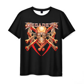 Мужская футболка 3D с принтом Megadeth 1 , 100% полиэфир | прямой крой, круглый вырез горловины, длина до линии бедер | megadeth | дирк вербурен | дэвид эллефсон | дэйв мастейн | кико лоурейро | мегадэт