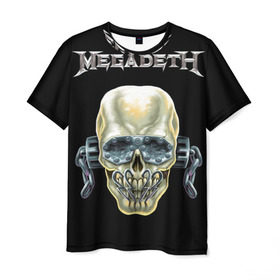 Мужская футболка 3D с принтом Megadeth , 100% полиэфир | прямой крой, круглый вырез горловины, длина до линии бедер | dave | megadeth | metal | mustaine | rattlehead | rock | thrash | vic | дейв | мастейн | мегадет | метал | рок | треш
