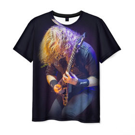 Мужская футболка 3D с принтом Dave Mustaine , 100% полиэфир | прямой крой, круглый вырез горловины, длина до линии бедер | dave | megadeth | metal | mustaine | rattlehead | rock | thrash | vic | дейв | мастейн | мегадет | метал | рок | треш