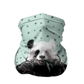 Бандана-труба 3D с принтом Панда-художник , 100% полиэстер, ткань с особыми свойствами — Activecool | плотность 150‒180 г/м2; хорошо тянется, но сохраняет форму | Тематика изображения на принте: animal | art | artist | bear | beast | design | panda | style | арт | дизайн | животное | зверь | кисть | краски | медведь | панда | стиль | художник