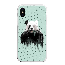 Чехол для iPhone XS Max матовый с принтом Панда-художник , Силикон | Область печати: задняя сторона чехла, без боковых панелей | animal | art | artist | bear | beast | design | panda | style | арт | дизайн | животное | зверь | кисть | краски | медведь | панда | стиль | художник