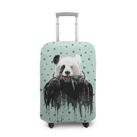 Чехол для чемодана 3D с принтом Панда-художник , 86% полиэфир, 14% спандекс | двустороннее нанесение принта, прорези для ручек и колес | animal | art | artist | bear | beast | design | panda | style | арт | дизайн | животное | зверь | кисть | краски | медведь | панда | стиль | художник