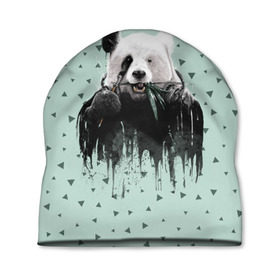 Шапка 3D с принтом Панда-художник , 100% полиэстер | универсальный размер, печать по всей поверхности изделия | Тематика изображения на принте: animal | art | artist | bear | beast | design | panda | style | арт | дизайн | животное | зверь | кисть | краски | медведь | панда | стиль | художник