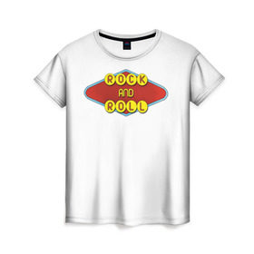 Женская футболка 3D с принтом Rock and Roll , 100% полиэфир ( синтетическое хлопкоподобное полотно) | прямой крой, круглый вырез горловины, длина до линии бедер | rock | гитара | музыка | рок