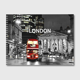 Альбом для рисования с принтом Улицы Лондона , 100% бумага
 | матовая бумага, плотность 200 мг. | bus | city | england | evening | lights | london | night | street | two storey | united kingdom | автобус | англия | великобритания | вечер | город | двухэтажный | лондон | ночь | огни | улица