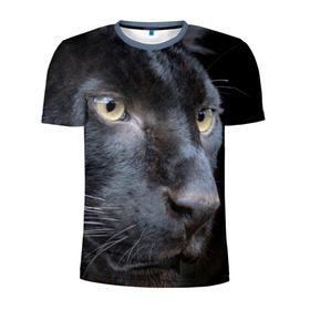 Мужская футболка 3D спортивная с принтом Черная пантера , 100% полиэстер с улучшенными характеристиками | приталенный силуэт, круглая горловина, широкие плечи, сужается к линии бедра | Тематика изображения на принте: животные | кис | киска | кот | котенок | котик | кошечка | кошка | пантера | рысь | тигр | хищник