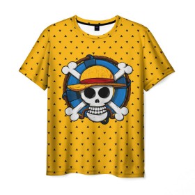 Мужская футболка 3D с принтом One Pirate , 100% полиэфир | прямой крой, круглый вырез горловины, длина до линии бедер | bone | jack | luffy | ocean | one piece | pirate | sea | skull | treasure | большой куш | брук | джек | клад | луффи | море | нами | океан | пират | робин | санджи | сокровище | флаг | франки | череп