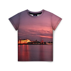 Детская футболка 3D с принтом Санкт-Петербург , 100% гипоаллергенный полиэфир | прямой крой, круглый вырез горловины, длина до линии бедер, чуть спущенное плечо, ткань немного тянется | город | пейзаж