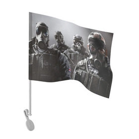 Флаг для автомобиля с принтом Tom Clancy Rainbow Six , 100% полиэстер | Размер: 30*21 см | clancy | rainbow | six | tom | автоматы | игры | маски | мужчины | осада | солдаты